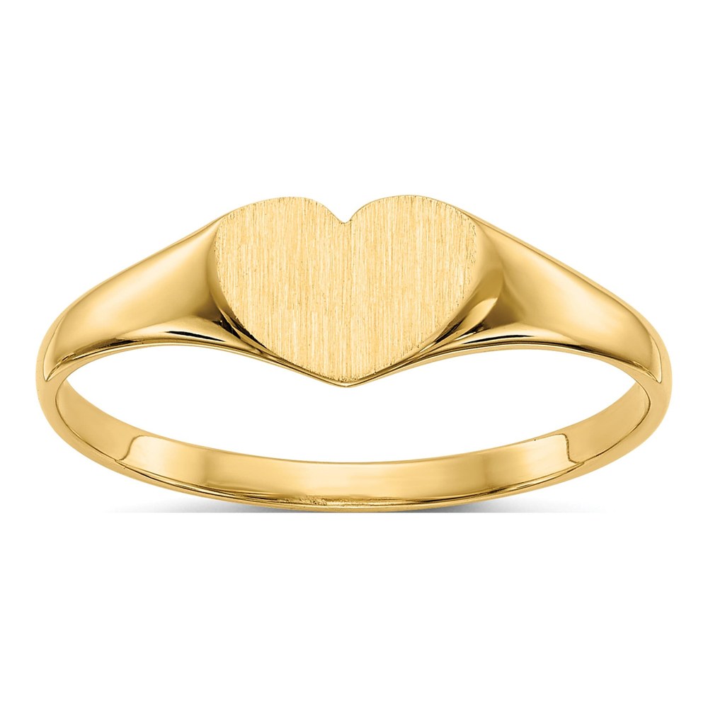 14K Yellow Gold Heart Signet Ring