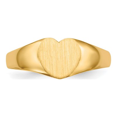 14K Yellow Gold Heart Signet Ring – view 5