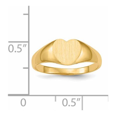 14K Yellow Gold Heart Signet Ring – view 6