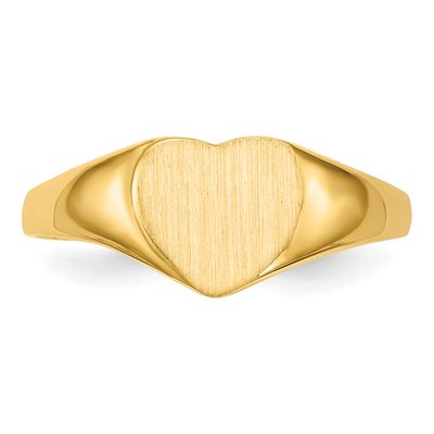 14K Yellow Gold Heart Signet Ring – view 5