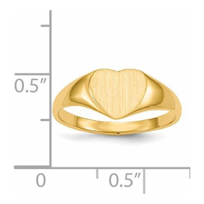 14K Yellow Gold Heart Signet Ring – view 6