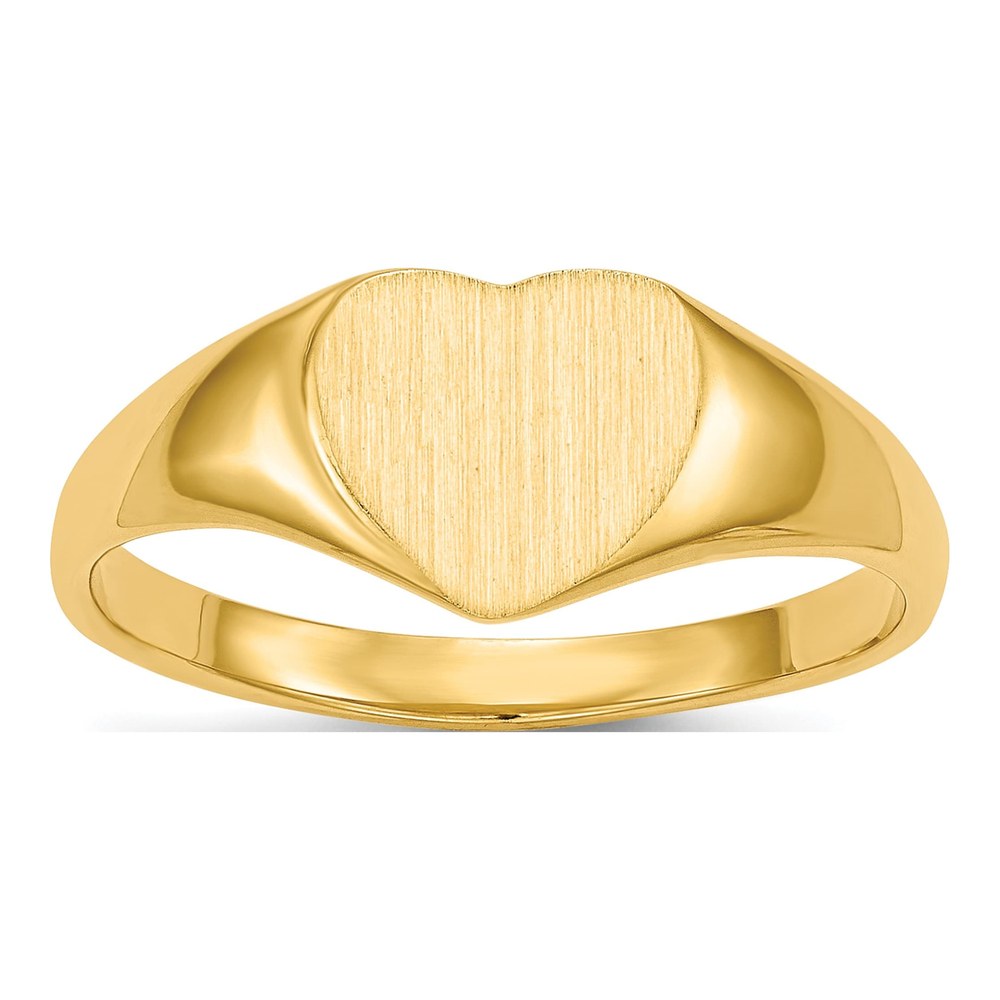 14K Yellow Gold Heart Signet Ring
