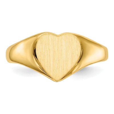 14K Yellow Gold Heart Signet Ring – view 5
