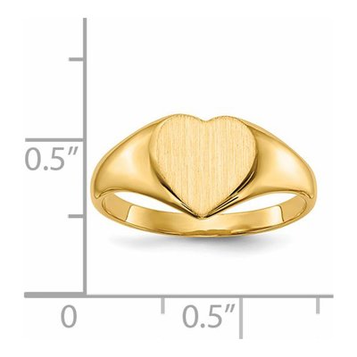 14K Yellow Gold Heart Signet Ring – view 6