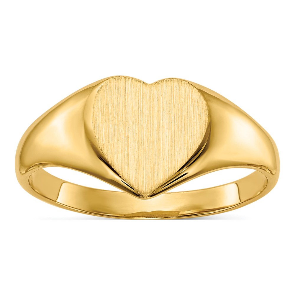 14K Yellow Gold Heart Signet Ring