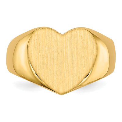 14K Yellow Gold Heart Signet Ring – view 5