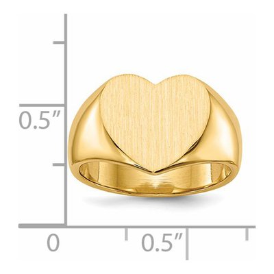 14K Yellow Gold Heart Signet Ring – view 6