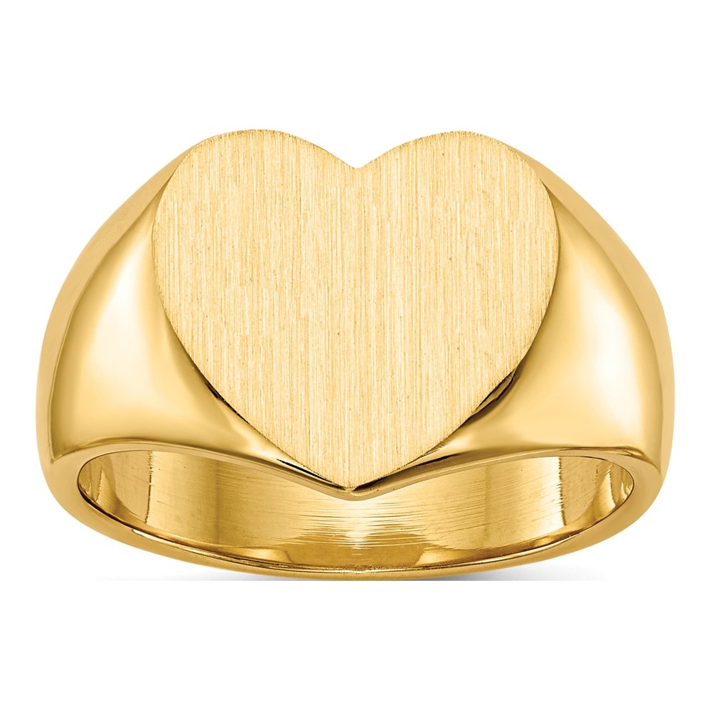 14K Yellow Gold Heart Signet Ring