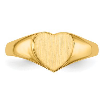 14K Yellow Gold Heart Signet Ring – view 5