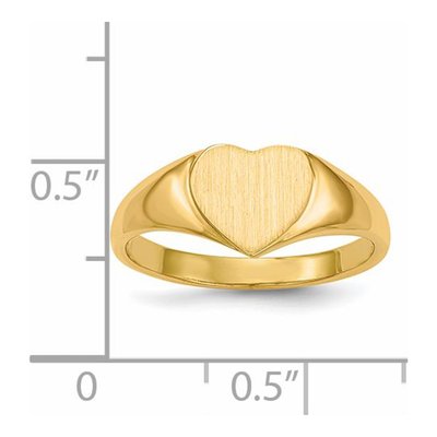 14K Yellow Gold Heart Signet Ring – view 6