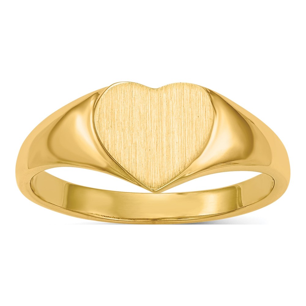 14K Yellow Gold Heart Signet Ring