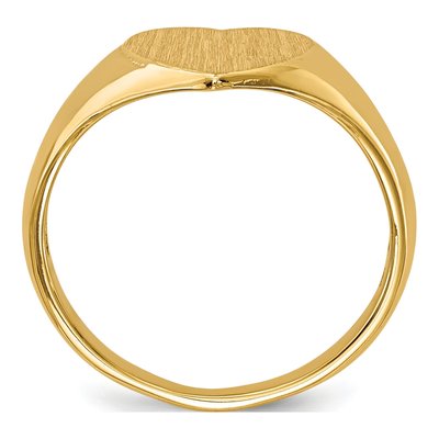 14K Yellow Gold Open Back Heart Signet Ring – view 3