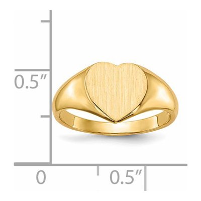 14K Yellow Gold Open Back Heart Signet Ring – view 6