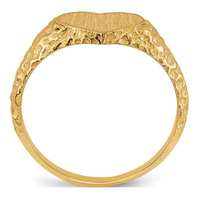 14K Yellow Gold Open Back Heart Signet Ring – view 2