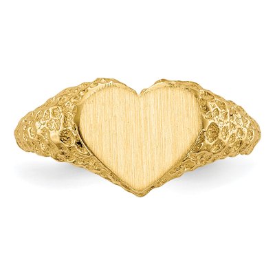 14K Yellow Gold Open Back Heart Signet Ring – view 4