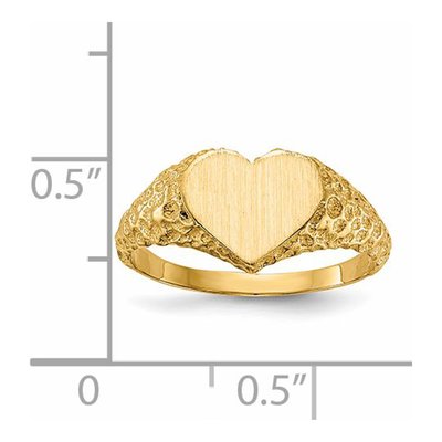 14K Yellow Gold Open Back Heart Signet Ring – view 5