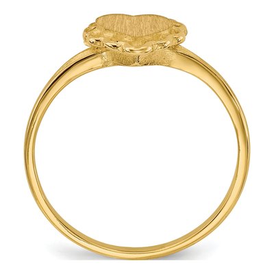 14K Yellow Gold Heart Signet Ring | Engravable – view 3