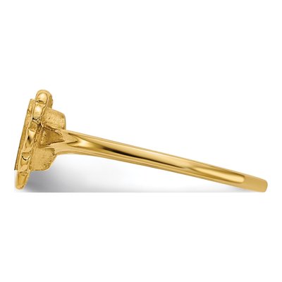 14K Yellow Gold Heart Signet Ring | Engravable – view 4