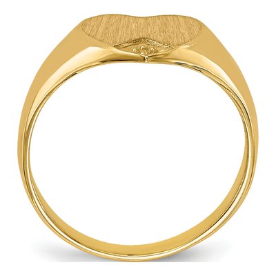14K Yellow Gold Heart Signet Ring Mounting – view 2