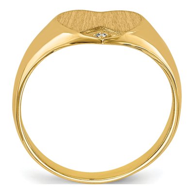 14K Yellow Gold Diamond Heart Signet Ring – view 2
