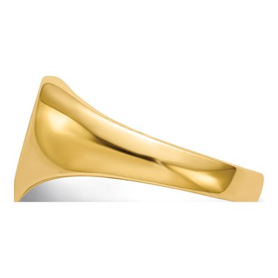 14K Yellow Gold Diamond Heart Signet Ring – view 3