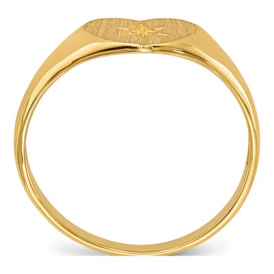 14K Yellow Gold Heart Signet Ring Mounting – view 2