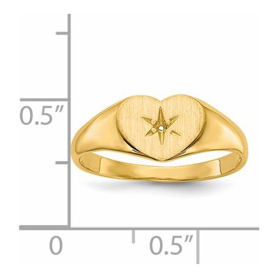 14K Yellow Gold Heart Signet Ring Mounting – view 5