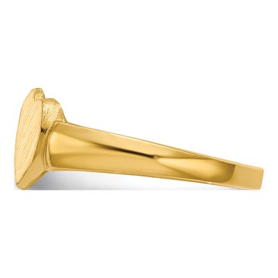 14K Yellow Gold Double Heart Signet Ring – view 4