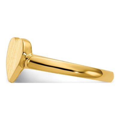 14K Yellow Gold Double Heart Signet Ring – view 4