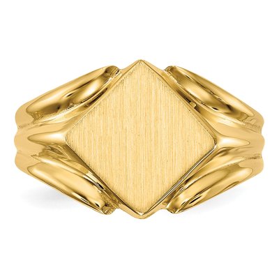 14K Yellow Gold Square Signet Ring – view 4