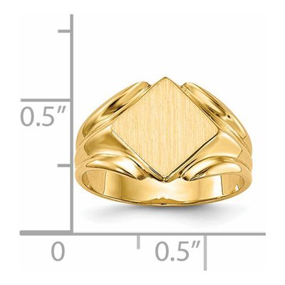 14K Yellow Gold Square Signet Ring – view 5