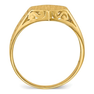 14K Yellow Gold Hexagon Signet Ring – view 3