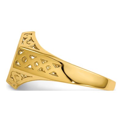 14K Yellow Gold Hexagon Signet Ring – view 4