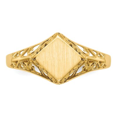 14K Yellow Gold Square Signet Ring – view 5