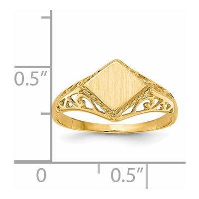 14K Yellow Gold Square Signet Ring – view 6