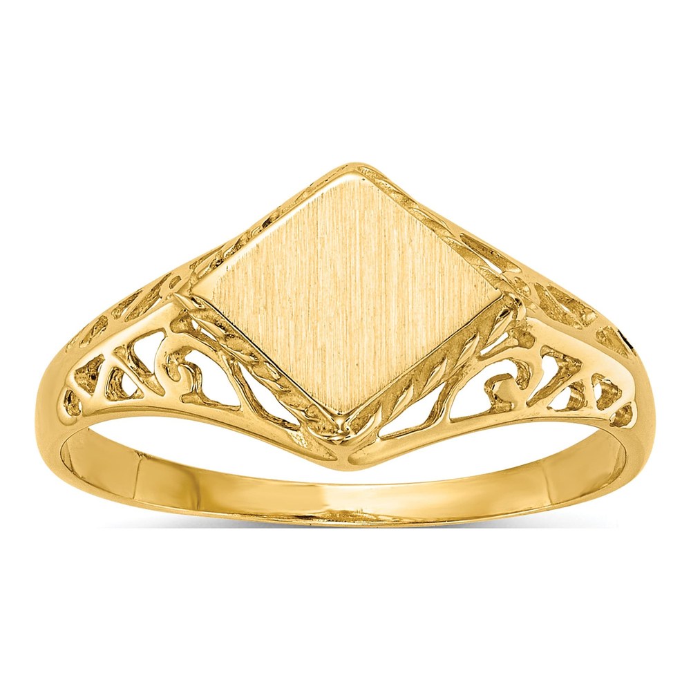 14K Yellow Gold Square Signet Ring