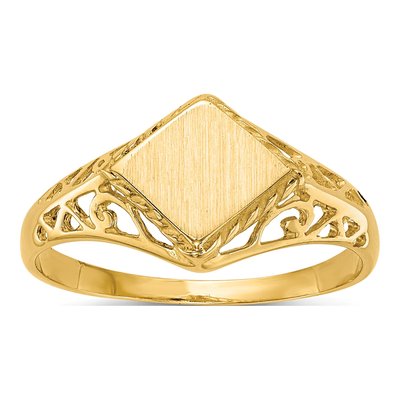 14K Yellow Gold Square Signet Ring