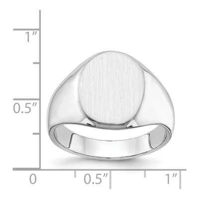 Men's 14K White Gold Oval Signet Ring – view 4