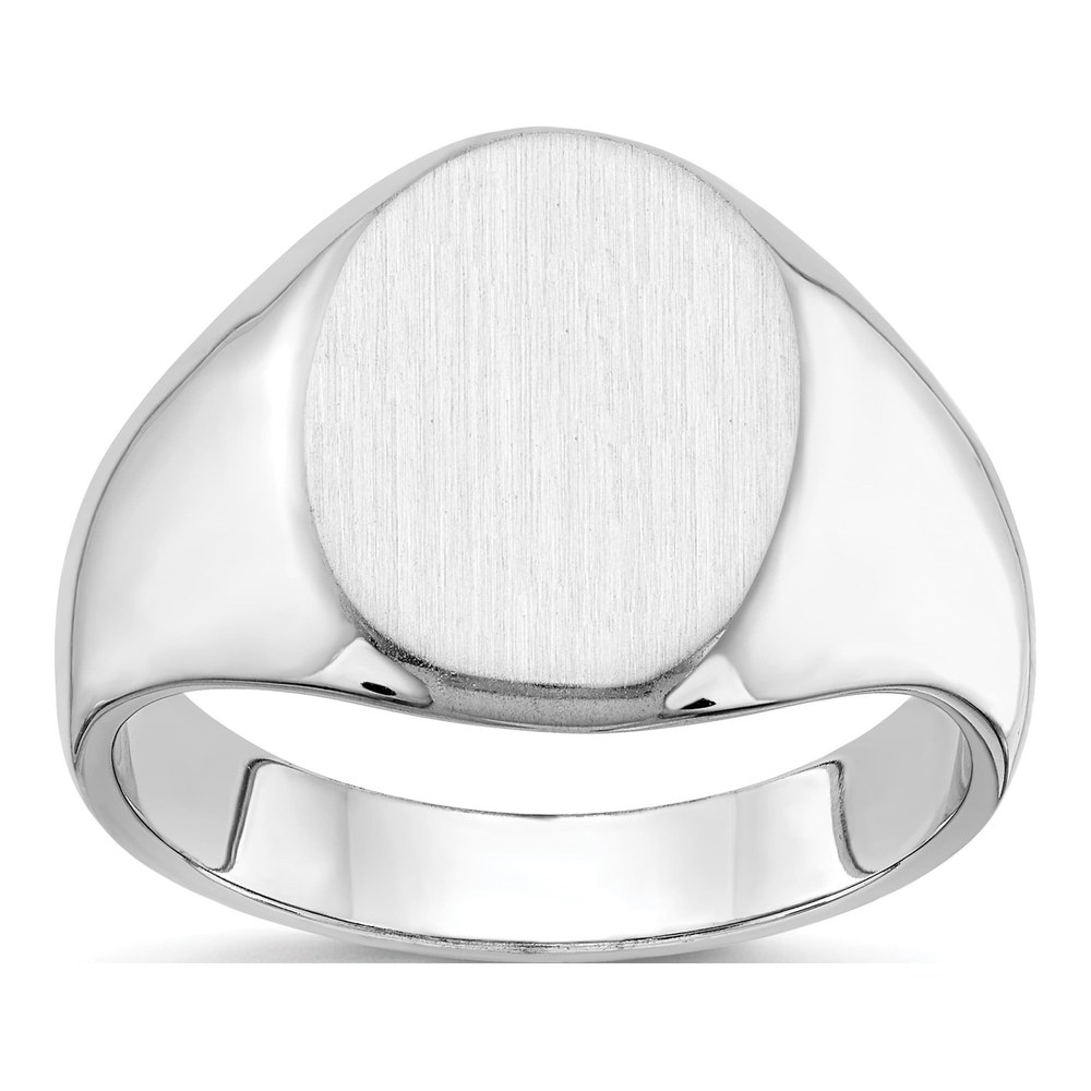 Men's 14K White Gold Oval Signet Ring