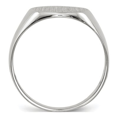 14K White Gold Round Signet Ring – view 3