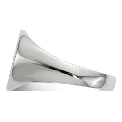 14K White Gold Round Signet Ring – view 4