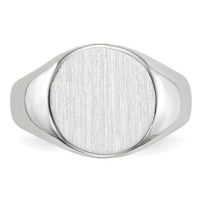 14K White Gold Round Signet Ring – view 5