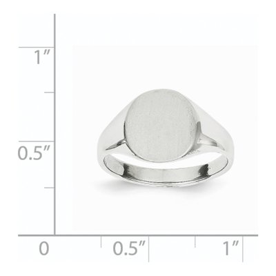 14K White Gold Round Signet Ring – view 6