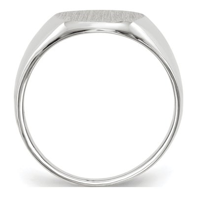 14K White Gold Oval Closed-Back Signet Ring – view 3
