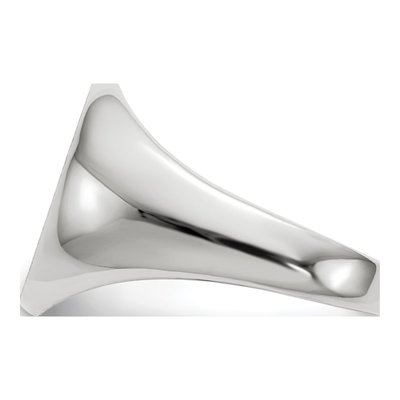 14K White Gold Oval Closed-Back Signet Ring – view 4