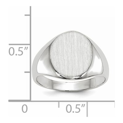 14K White Gold Oval Closed-Back Signet Ring – view 6