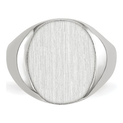14K White Gold Oval Signet Ring – view 4