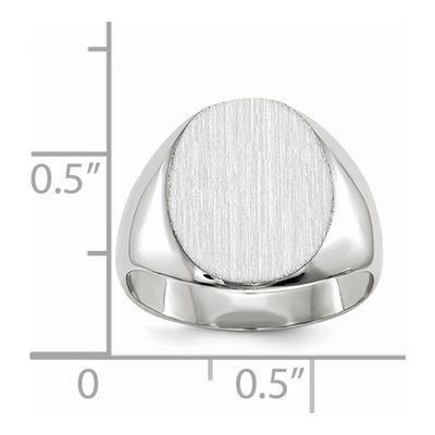 14K White Gold Oval Signet Ring – view 5