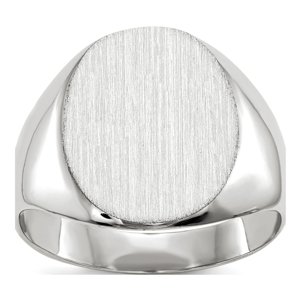 14K White Gold Oval Signet Ring