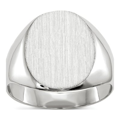 14K White Gold Oval Signet Ring
